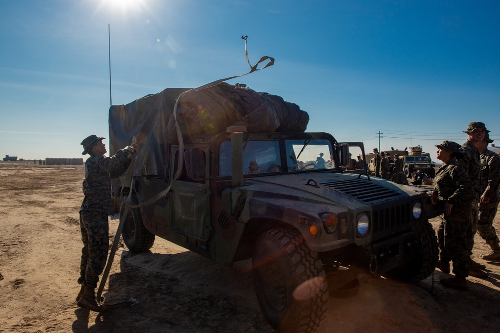 U.S. Marines and Sailors with Combat Logistics Battalion 5 conduct Mobile Combat Operations Center operations during Steel Knight 22