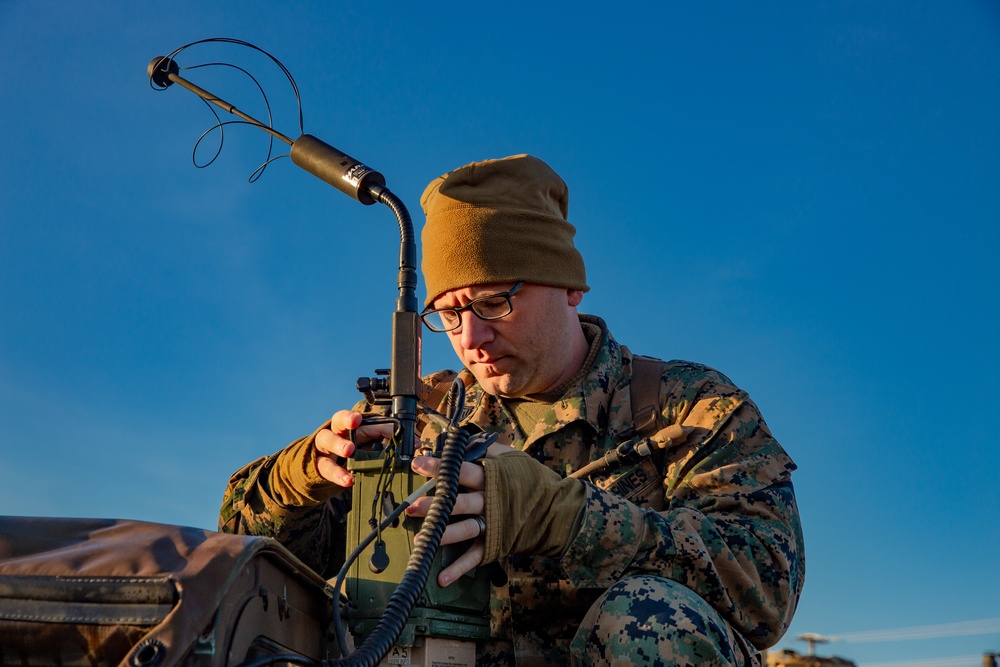 U.S. Marines and Sailors with Combat Logistics Battalion 5 conduct Mobile Combat Operations Center operations during Steel Knight 22