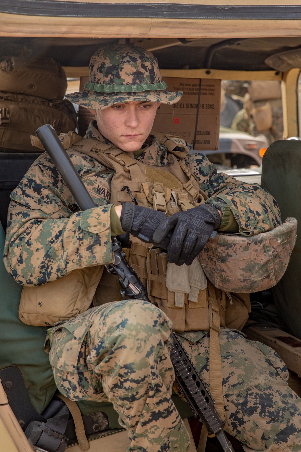 U.S. Marines and Sailors with Combat Logistics Battalion 5 conduct Mobile Combat Operations Center operations during Steel Knight 22