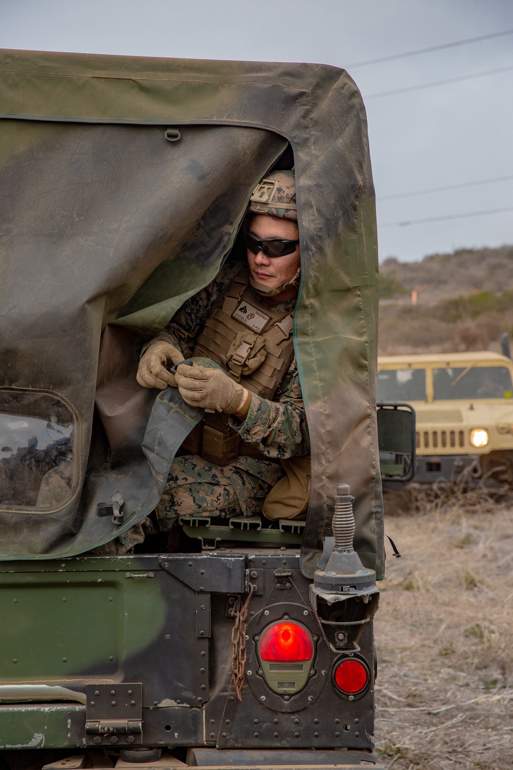 U.S. Marines and Sailors with Combat Logistics Battalion 5 conduct Mobile Combat Operations Center operations during Steel Knight 22