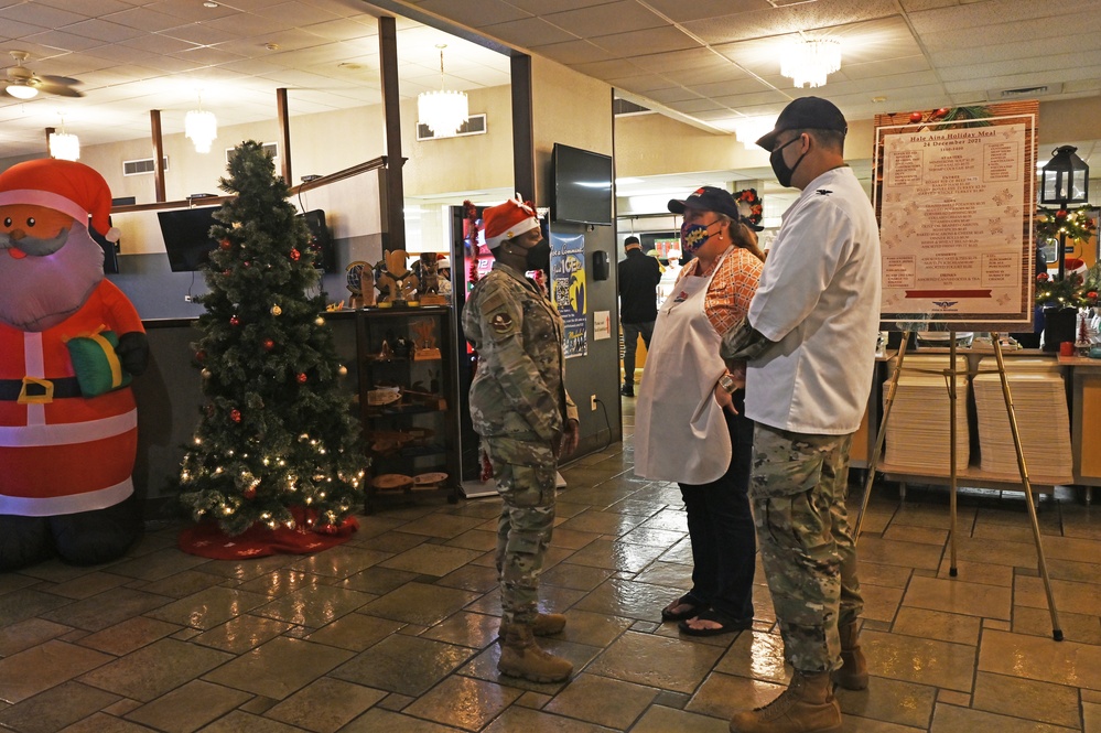 15th Wing Leadership serves Christmas eve lunch