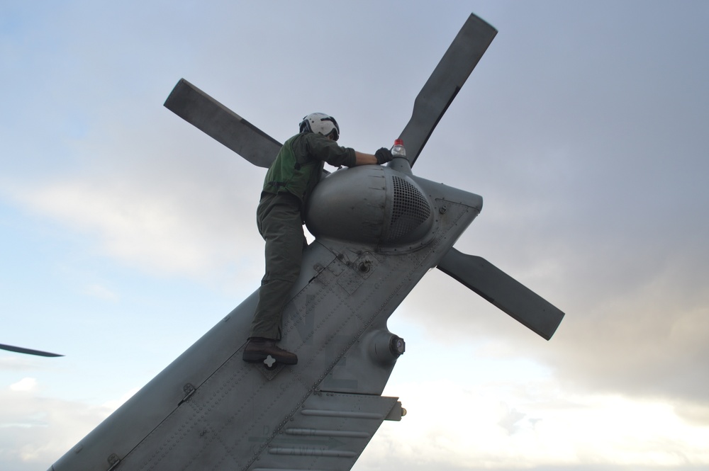 Helicopter Maritime Strike Squadron (HSM) 78 Prepares for Flight Operations in the Philippine Sea