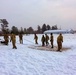 Cold-Weather Operations Course class 22-02 students learn about Arctic tent on snowy training day