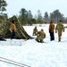 Cold-Weather Operations Course class 22-02 students learn about Arctic tent on snowy training day