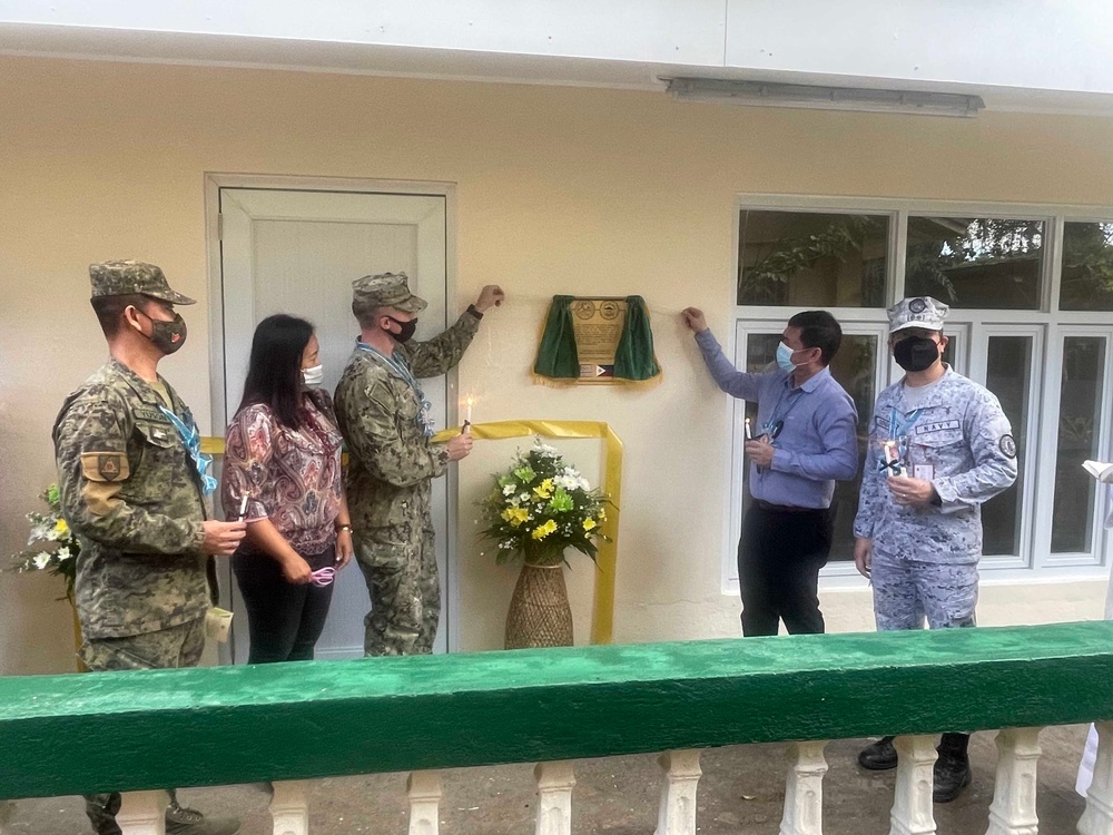 US Navy Seabees strengthening partnerships at Pacific Partnership 21 Bagumbayan Central School ribbon cutting ceremony