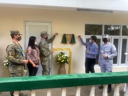US Navy Seabees strengthening partnerships at Pacific Partnership 21 Bagumbayan Central School ribbon cutting ceremony