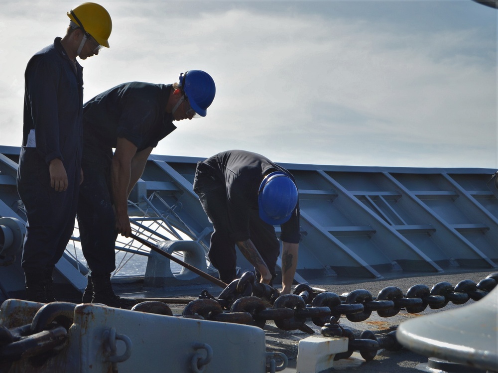 &quot;Anchors Aweigh&quot; USS Lake Champlain maintains readiness while underway in the Philippine Sea