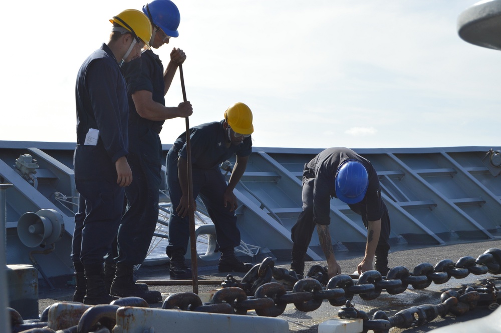 &quot;Anchors Aweigh&quot; USS Lake Champlain maintains readiness while underway in the Philippine Sea