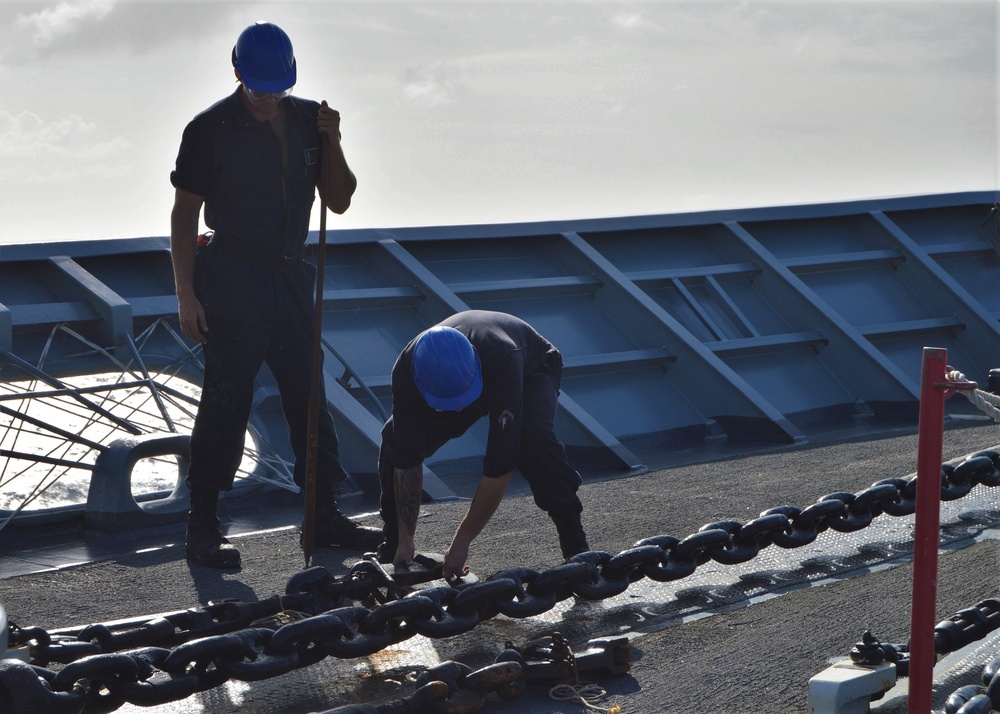 &quot;Anchors Aweigh&quot; USS Lake Champlain maintains readiness while underway in the Philippine Sea