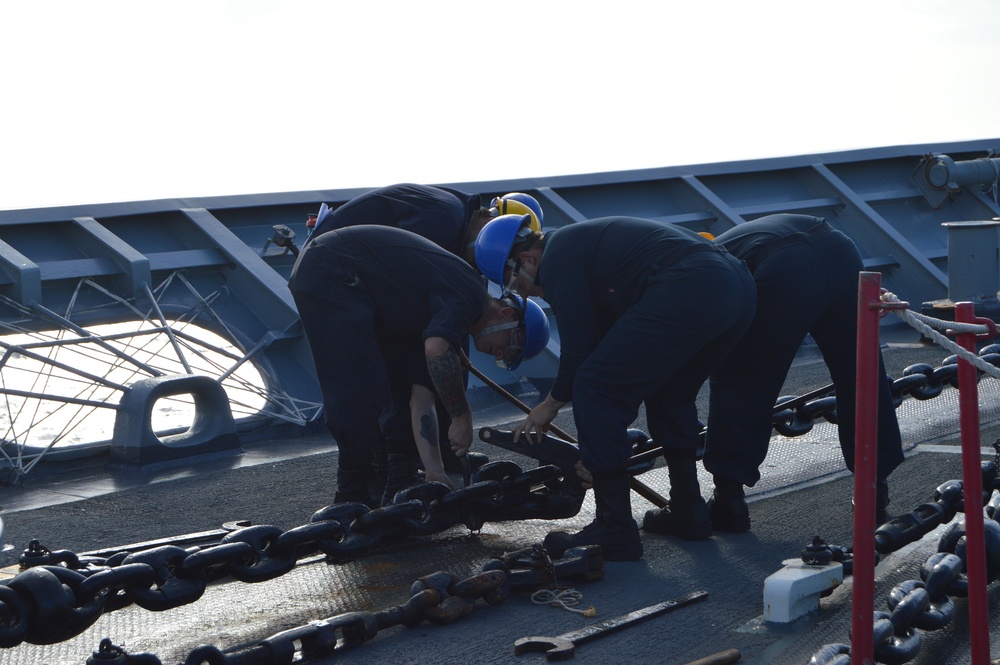 &quot;Anchors Aweigh&quot; USS Lake Champlain maintains readiness while underway in the Philippine Sea