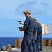 Sailors aboard USS Lake Champlain undergo small arms qualifications