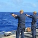 Sailors aboard USS Lake Champlain undergo small arms qualifications