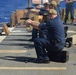 Sailors aboard USS Lake Champlain undergo small arms qualifications