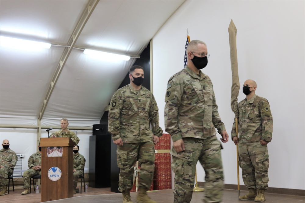 Task Force Raptor 1-168th GSAB ends Middle East mission with a Transfer-of-Authority ceremony