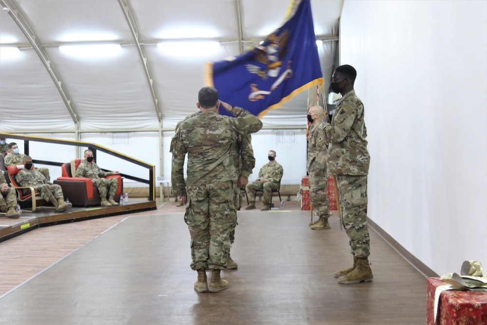 Task Force Raptor 1-168th GSAB ends Middle East mission with a Transfer-of-Authority ceremony