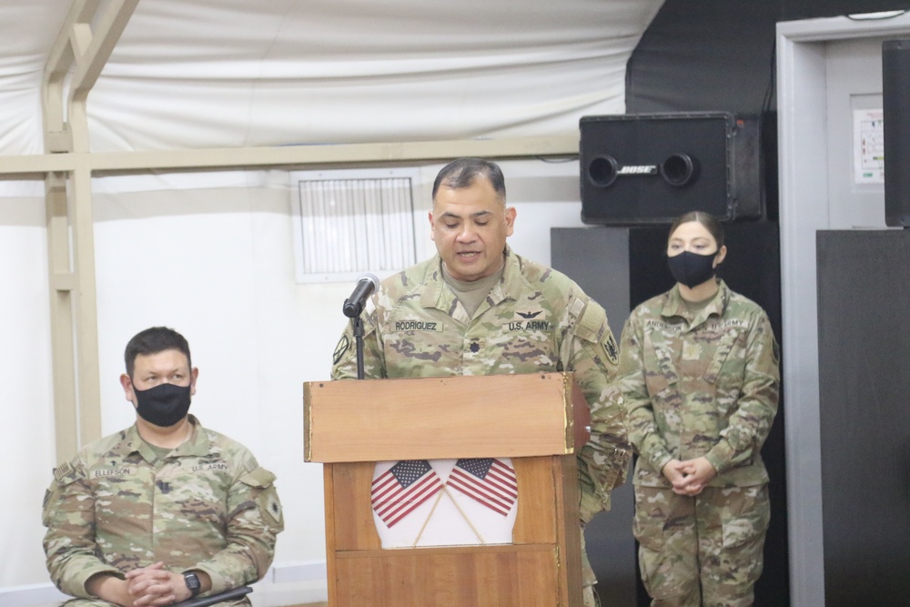 Task Force Raptor 1-168th GSAB ends Middle East mission with a Transfer-of-Authority ceremony