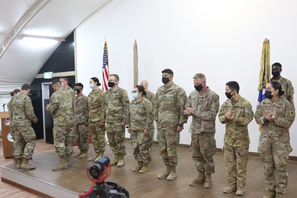 Task Force Raptor 1-168th GSAB ends Middle East mission with a Transfer-of-Authority ceremony