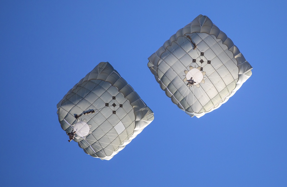 82nd Airborne Division Paratroopers conduct a jump to maintain readiness and proficiency