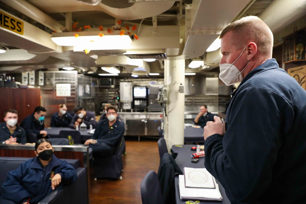 USS Ross conducts career development training
