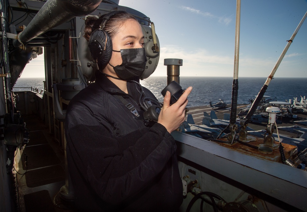 The Harry S. Truman Carrier Strike Group is on a scheduled deployment in the U.S. Sixth Fleet area of operations in support of naval operations to maintain maritime stability and security.
