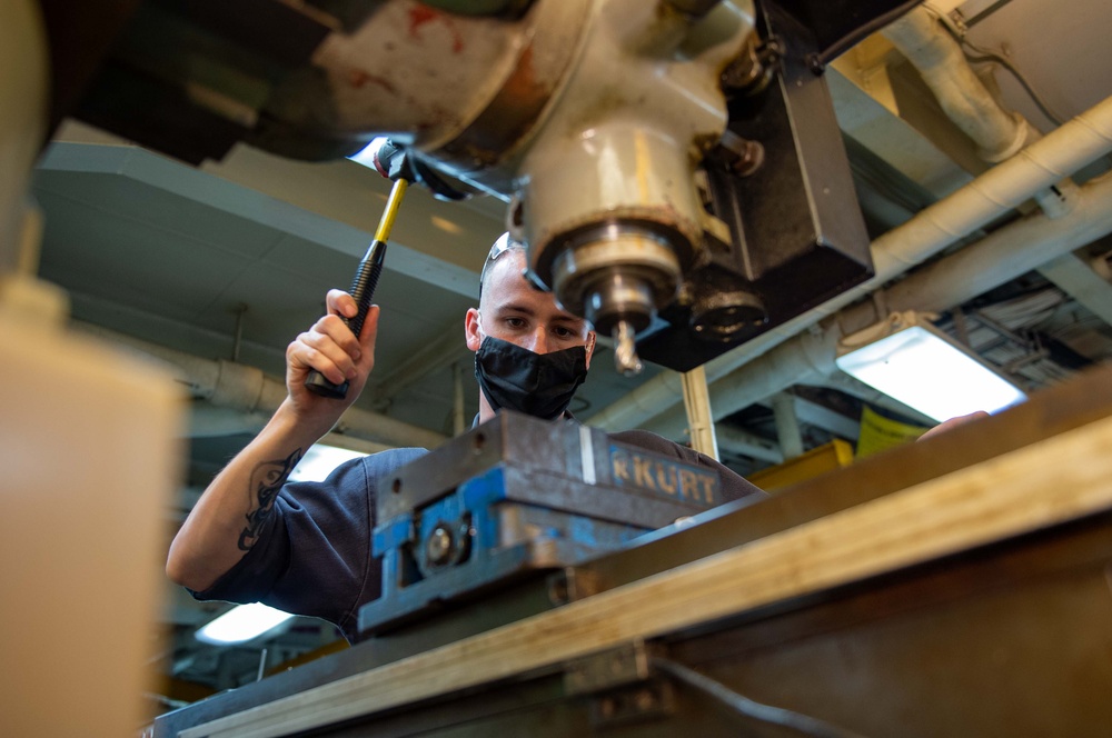 The Harry S. Truman Carrier Strike Group is on a scheduled deployment in the U.S. Sixth Fleet area of operations in support of naval operations to maintain maritime stability and security.