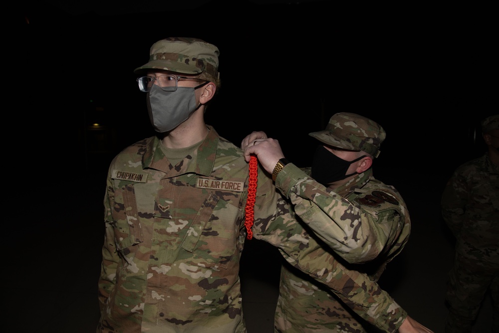 First In Air Force Orange Rope Pinning Ceremony