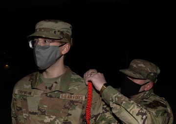 First In Air Force Orange Rope Pinning Ceremony