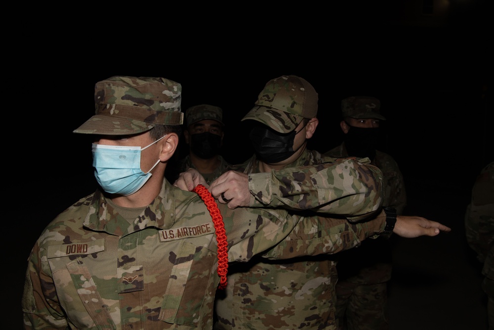 First In Air Force Orange Rope Pinning Ceremony