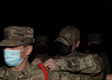 First In Air Force Orange Rope Pinning Ceremony