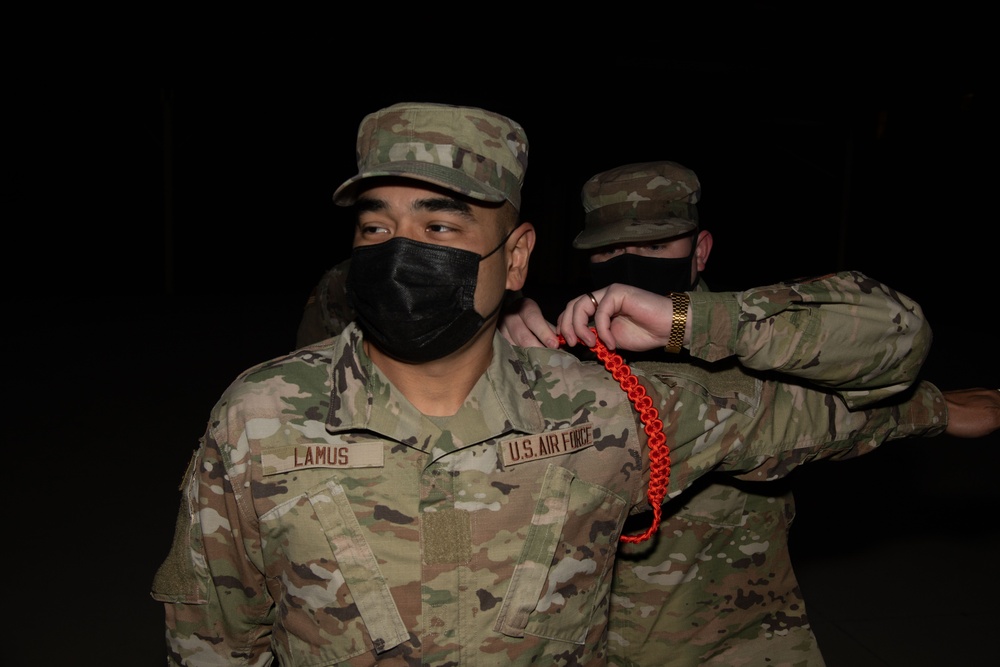 First In Air Force Orange Rope Pinning Ceremony