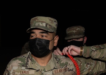 First In Air Force Orange Rope Pinning Ceremony