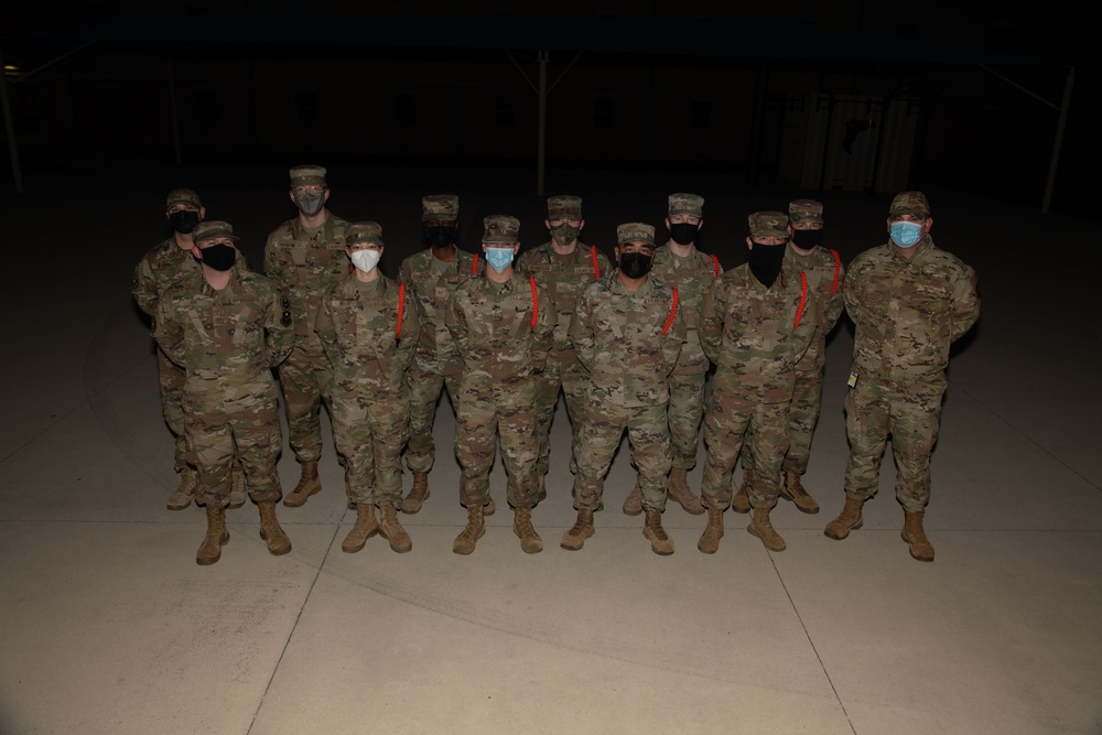 First In Air Force Orange Rope Pinning Ceremony