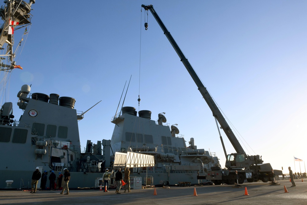 NMCB 1 Crane Support for USS Arleigh Burke (DDG 51)