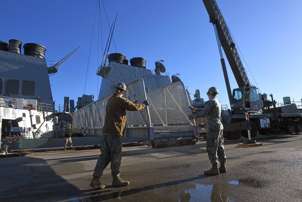 NMCB 1 Crane Support for USS Arleigh Burke (DDG 51)