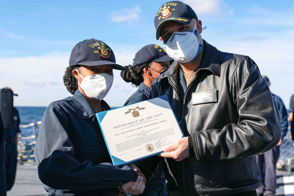 USS Ross Sailors receive awards