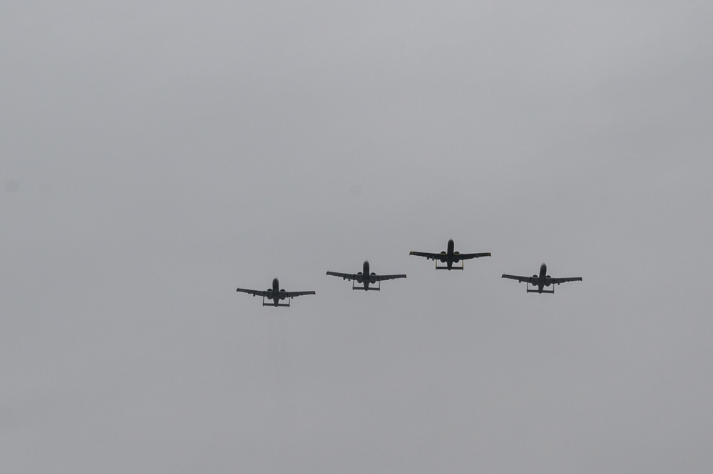 104th Fighter Squadron A-10 Ravens Flyover