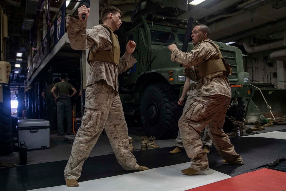 11th MEU, BLT 1/1 participate in MCMAP aboard USS Essex (LHD 2)