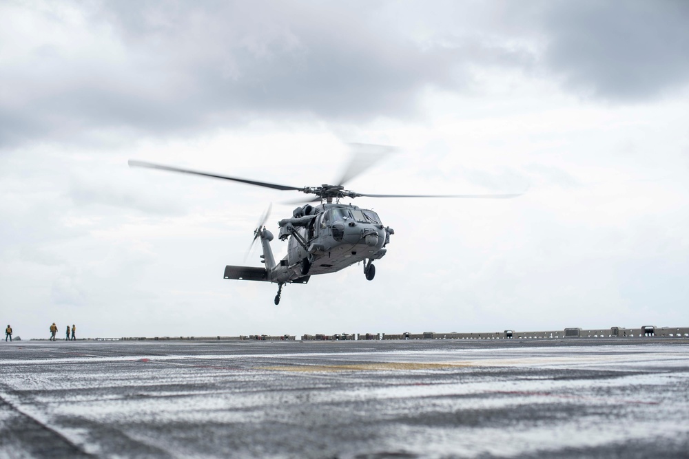 USS Essex (LHD 2) conduct routine flight operations