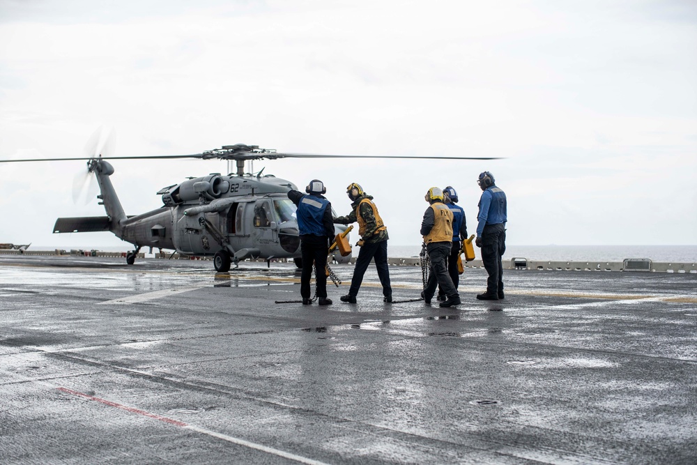 USS Essex (LHD 2) conduct routine flight operations