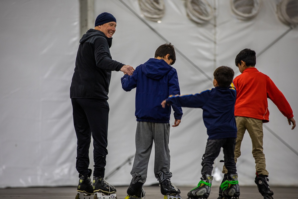 Afghan Evacuees Roller Skate