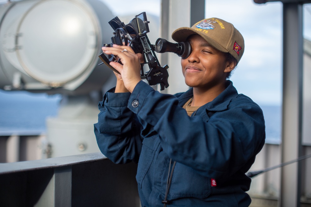 The Harry S. Truman Carrier Strike Group is on a scheduled deployment in the U.S. Sixth Fleet area of operations in support of naval operations to maintain maritime stability and security.