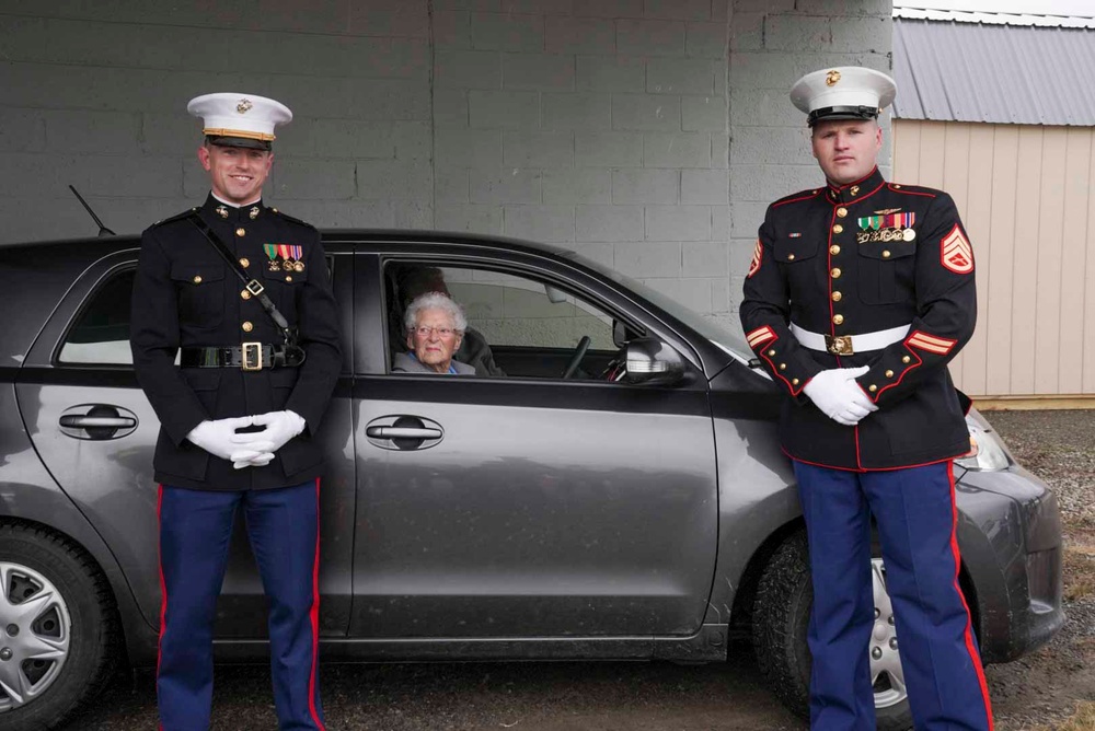 Albany Marines celebrate Sgt. Elsie Hartmann’s 100th birthday