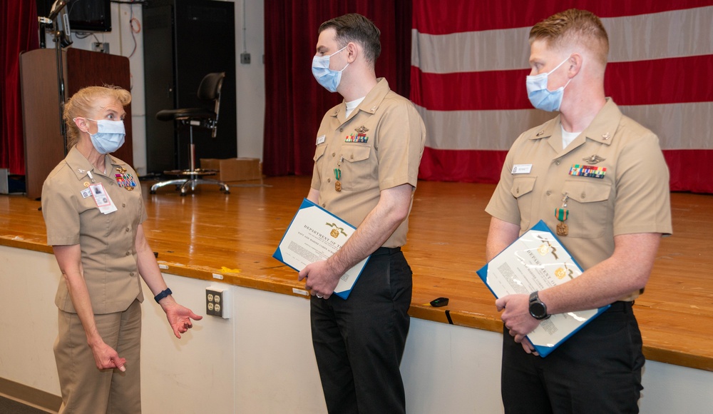 Two BHC Oceana Hospital Corpsman Receive NAMs for Accident Assistance