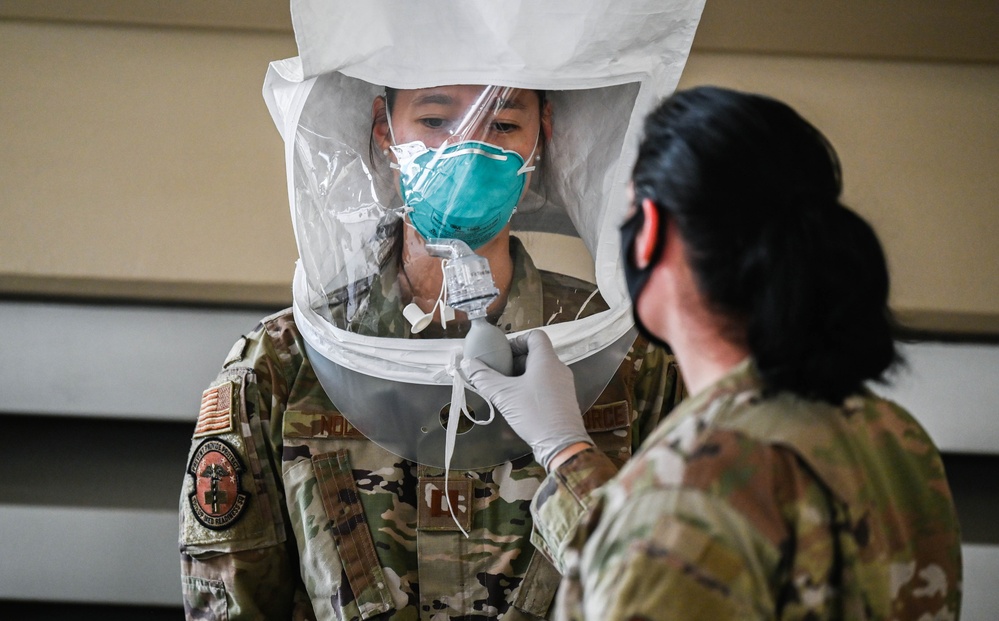 N95 mask fit test conducted by Bioenvironmental