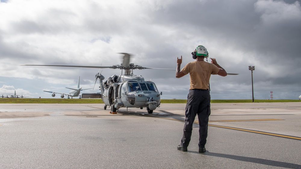 HSC-21 Sailors, attached to USS Charleston, Conduct Maintenance on MH-60S Sea Hawk