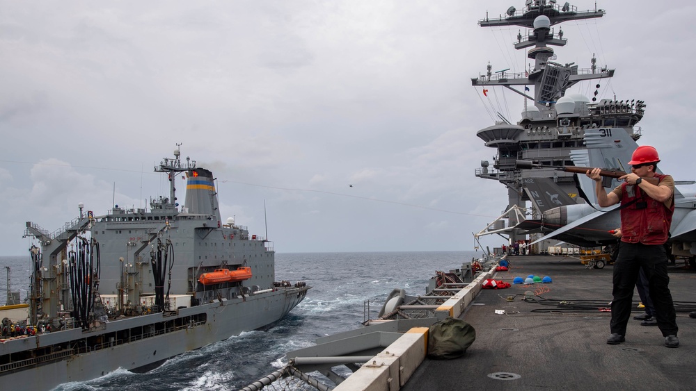 USS Carl Vinson (CVN 70) Participates in a Replenishment-at-Sea with USNS John Ericsson (T-AO 194)