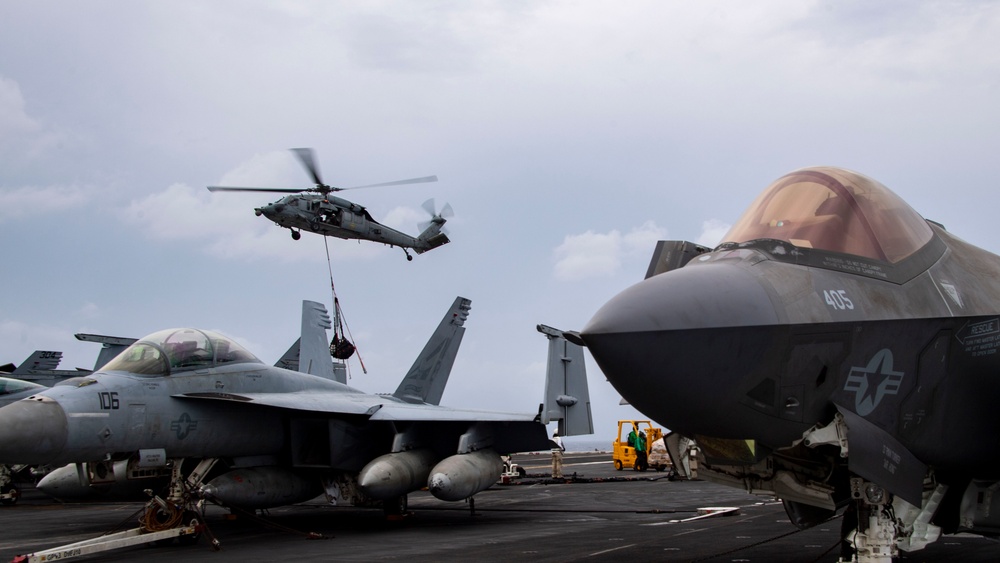 USS Carl Vinson (CVN 70) Participates in a Replenishment-at-Sea with USNS John Ericsson (T-AO 194)