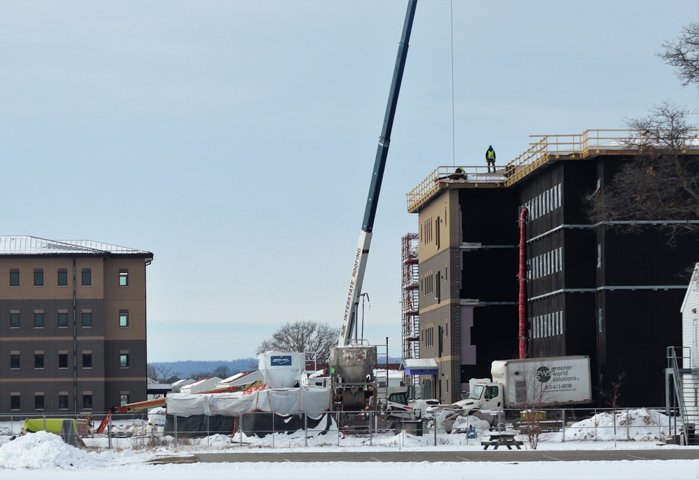 Barracks construction at Fort McCoy continues through winter