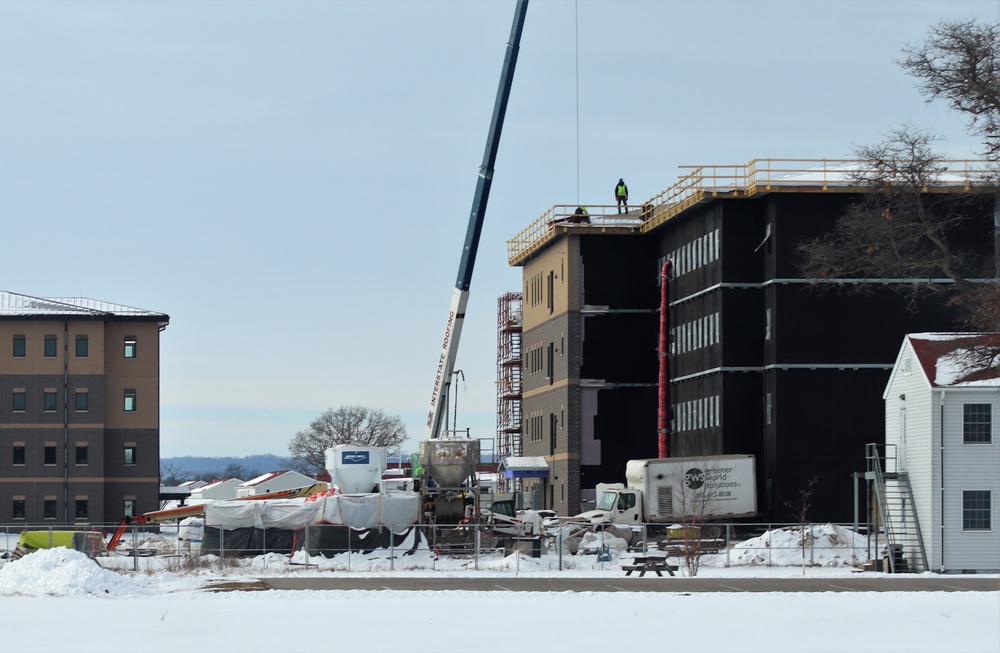 Barracks construction at Fort McCoy continues through winter