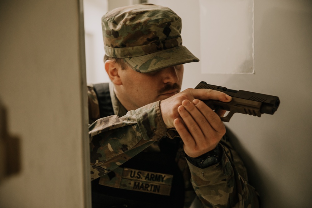Active shooter response training: Montana National Guardsmen maintain technique in Bulgaria